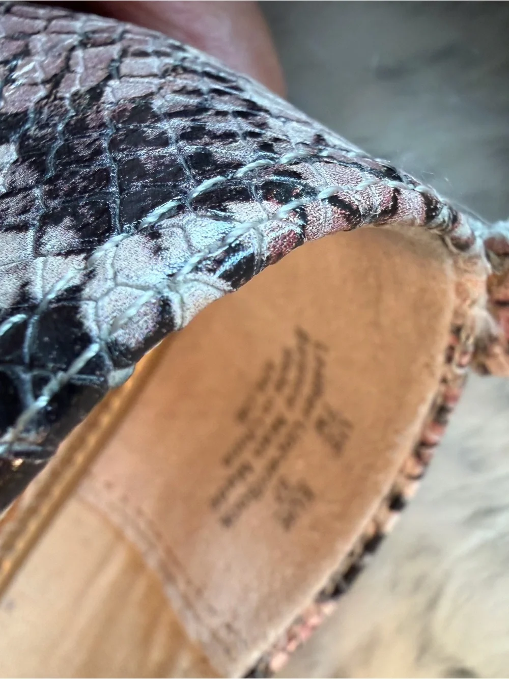 Sam Edelman Pink and Black Snake-Print Espadrilles